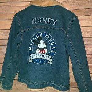 Disney Mickey Mouse Lined Denim Jean Jacket L